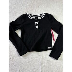 Justice Girls Lace Top Black Long Sleeve NWT Top Size XS  Justice Sport